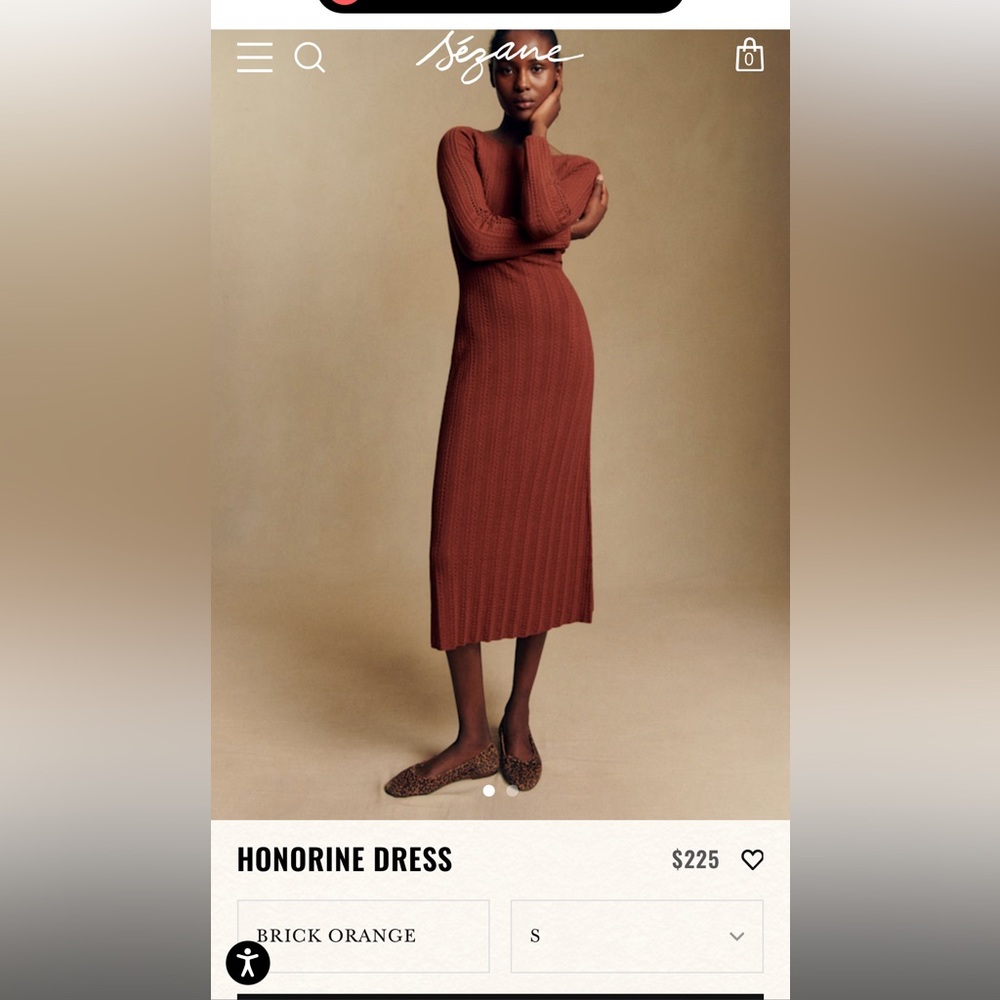 Honorine Knit Dress in Rust NWOT